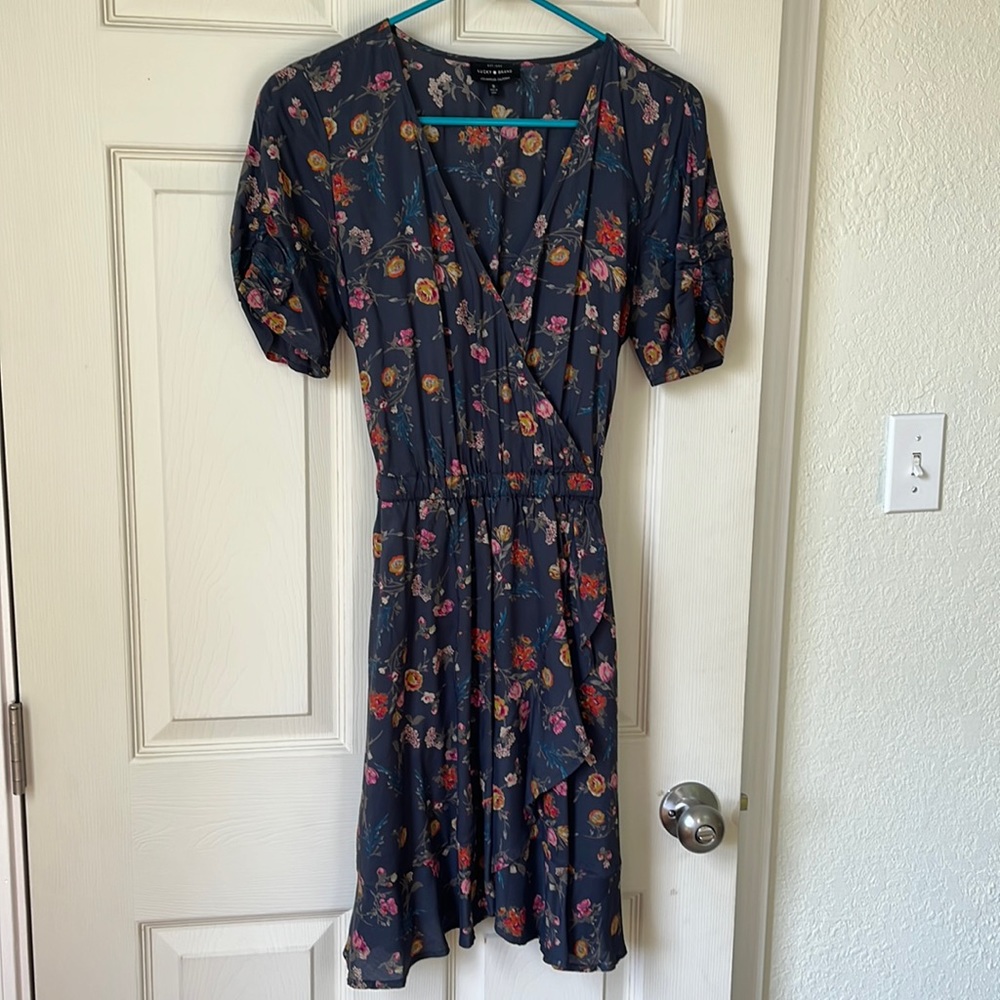 Lucky Brand Printed Floral Wrap Dress